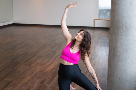 Woman in gate pose